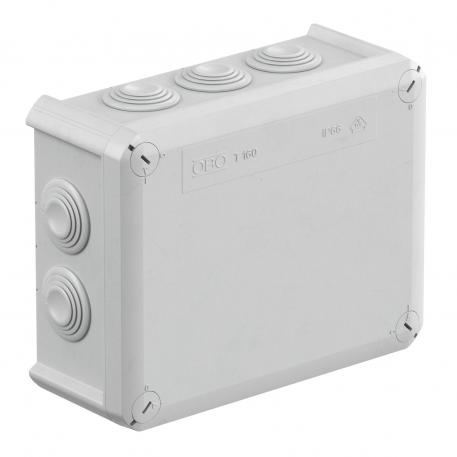 Caja de derivación  T 160, con orificios 10xM32 176x135x67 | 10 | IP66 | Gris claro, RAL 7035
