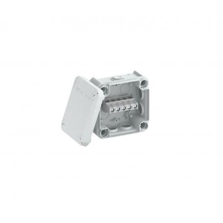 Caja de derivación T 60, junta insertable, regleta de bornes 100x100x48 | 7 | IP66 | Gris claro, RAL 7035