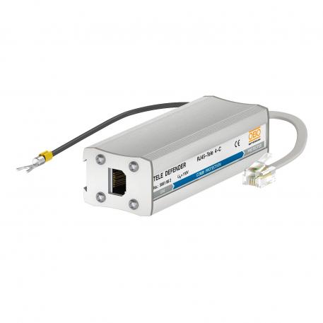 Dispositivo de protección combinado TELE 4-C para ISDN RJ45 4 | Protección combinada, 4 conductores | 120 | 170 | RJ45