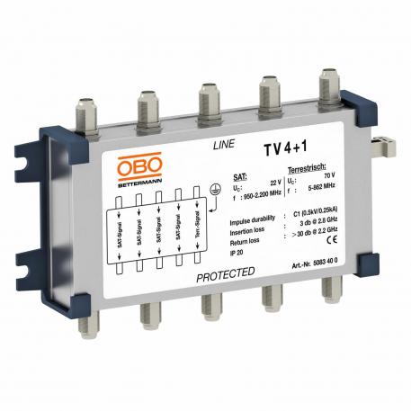 Protector coaxial para multiswitch SAT y cable 5 | 130 | 185 | F