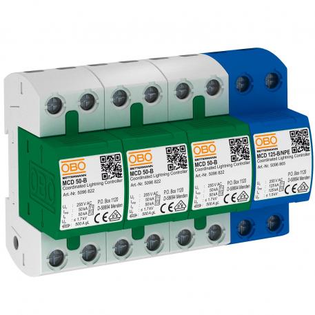 Descargador combinado 3 polos + NPE 3+N/PE | 255 | IP20