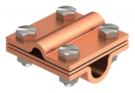 Conector en cruz con placa intermedia para Rd 8-10 x Rd 16 Cu