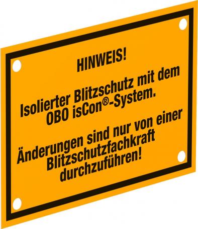 Placa de advertencia isCon®