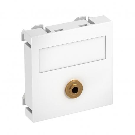 Toma mini jack, módulo 1, salida recta, conexión por soldadura  |  | Trinquete | blanco puro; RAL 9010