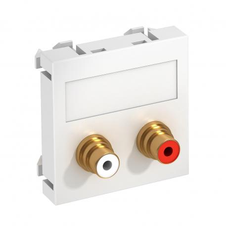 Toma RCA de audio, módulo 1, salida recta, conexión por soldadura, blanco puro  |  | Cinch | blanco puro; RAL 9010