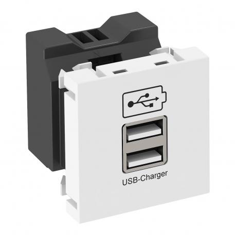 Cargador USB blanco puro; RAL 9010