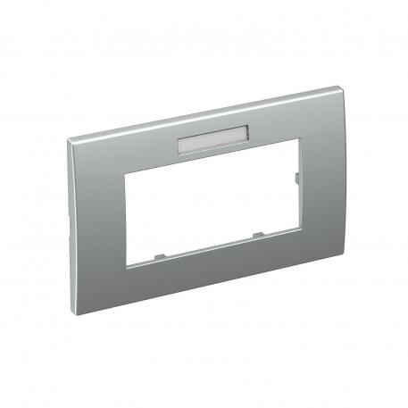 Cubierta AR45-BF2, para caja portamecanismos 71GD13, doble, con campo identificativo para la instalación horizontal de mecanismos 2 | Horizontal