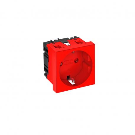 Toma de corriente 0°, con toma de tierra, simple 1 | simple, 0° | rojo señal; RAL 3001