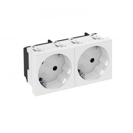 Toma eléctrica 33°, con protección contra contactos, doble 2 | doble, 33° | blanco puro; RAL 9010