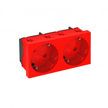 Toma eléctrica 33°, con protección contra contactos, doble 2 | doble, 33° | rojo señal; RAL 3001