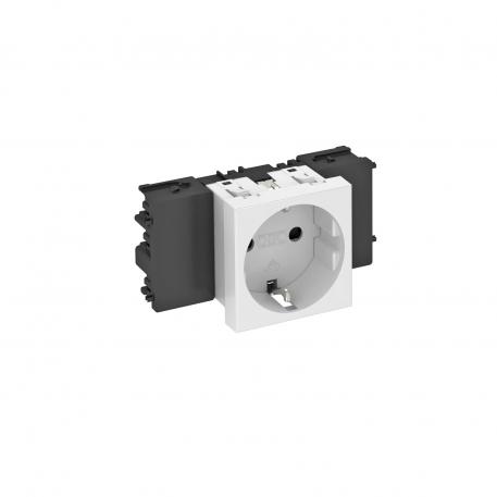 Toma de corriente 0°, Connect 45, con puesta a tierra, simple 1 | simple, 0° | blanco puro; RAL 9010