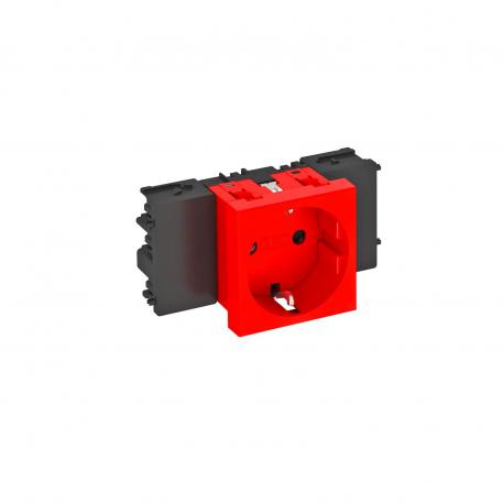 Toma de corriente 0°, Connect 45, con puesta a tierra, simple 1 | simple, 0° | rojo señal; RAL 3001