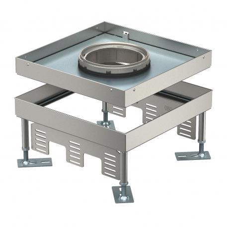Conjunto de tapa y marco de altura regulable para cargas pesadas para tubo, RKFNSL, tamaño nominal 9, acero inoxidable 110 | 155 | 21 | 110 | 9 | IP55