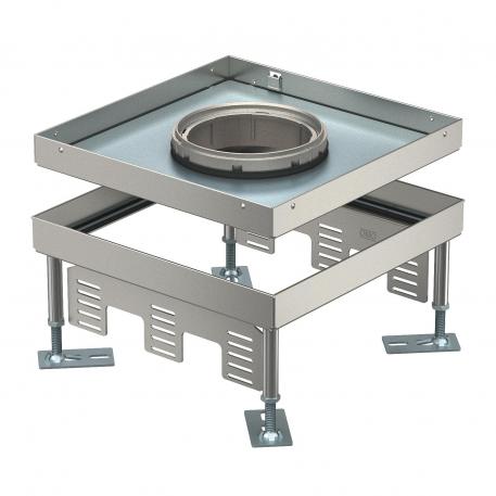 Conjunto de tapa y marco con altura regulable para tubo, RKFN, acero inoxidable