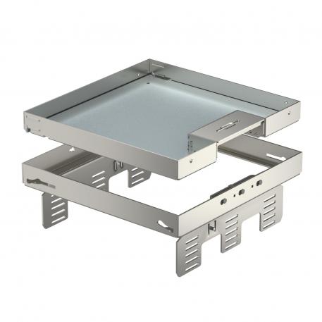 Conjunto de tapa y marco con altura regulable, desacoplable con salida de cable, RKSNUZD3, acero inoxidable