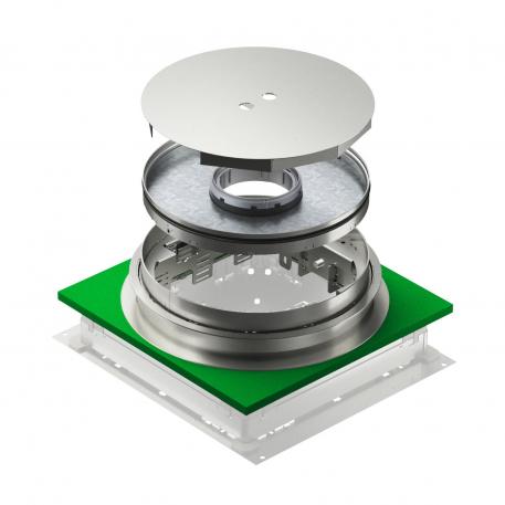 Conjunto de tapa y marco con altura regulable para tubo, RKFNUZD3, acero inoxidable