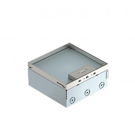 Caja de suelo UDHOME4 con soporte universal UT3, sin equipar, acero inoxidable